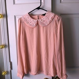 Forever 21 Blush Collared Blouse